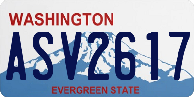 WA license plate ASV2617