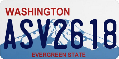 WA license plate ASV2618