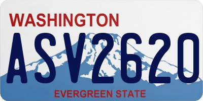 WA license plate ASV2620