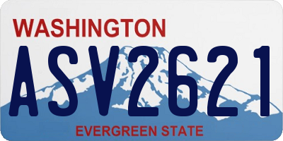 WA license plate ASV2621