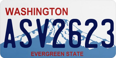 WA license plate ASV2623