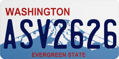 WA license plate ASV2626