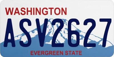 WA license plate ASV2627