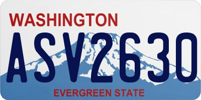WA license plate ASV2630