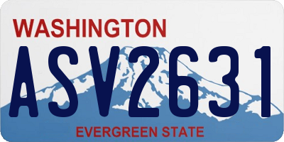 WA license plate ASV2631