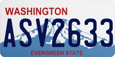 WA license plate ASV2633