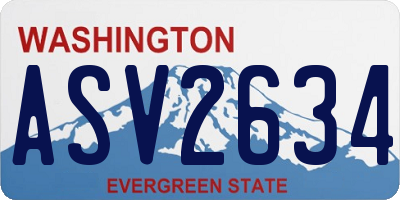 WA license plate ASV2634