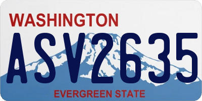 WA license plate ASV2635