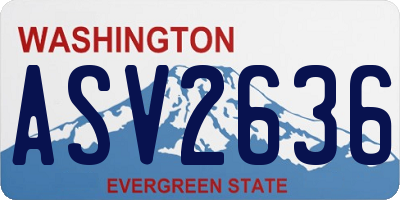 WA license plate ASV2636