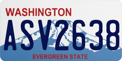 WA license plate ASV2638