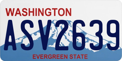 WA license plate ASV2639
