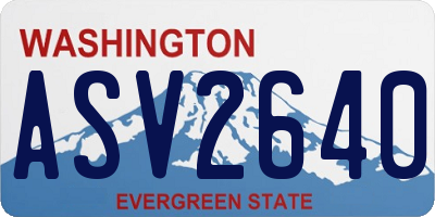 WA license plate ASV2640