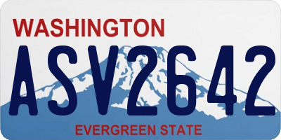 WA license plate ASV2642