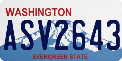 WA license plate ASV2643