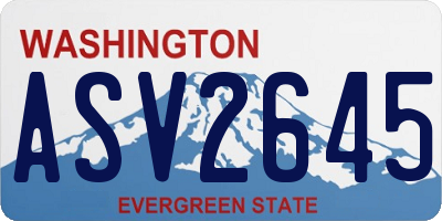 WA license plate ASV2645
