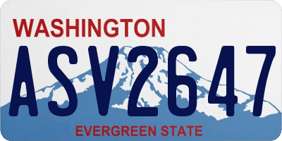 WA license plate ASV2647