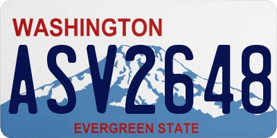 WA license plate ASV2648