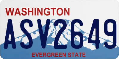 WA license plate ASV2649
