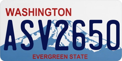 WA license plate ASV2650