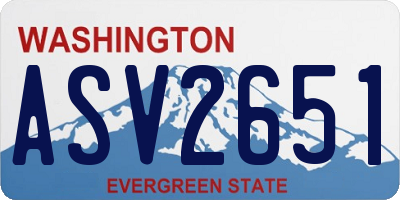 WA license plate ASV2651