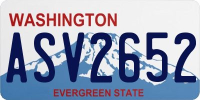 WA license plate ASV2652