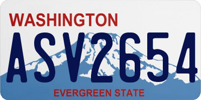 WA license plate ASV2654