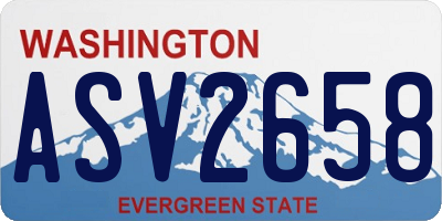 WA license plate ASV2658
