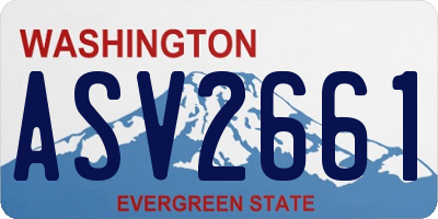 WA license plate ASV2661