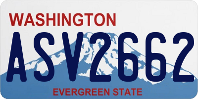 WA license plate ASV2662