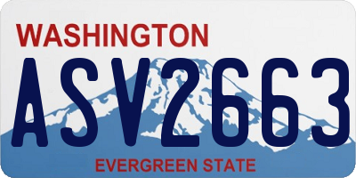 WA license plate ASV2663