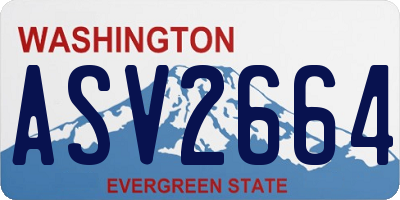 WA license plate ASV2664