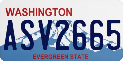 WA license plate ASV2665