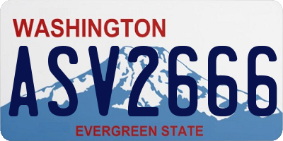WA license plate ASV2666
