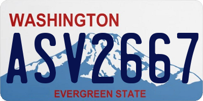 WA license plate ASV2667