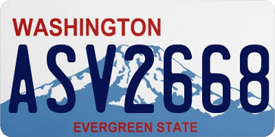 WA license plate ASV2668