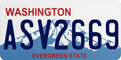 WA license plate ASV2669