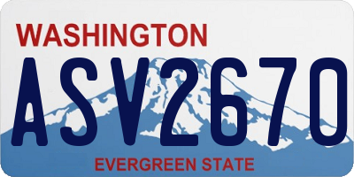 WA license plate ASV2670
