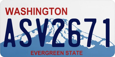 WA license plate ASV2671