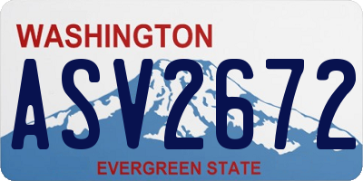 WA license plate ASV2672