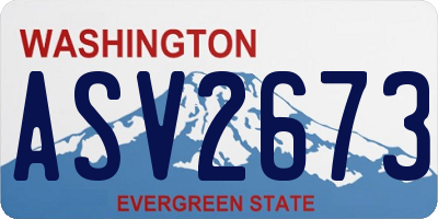 WA license plate ASV2673