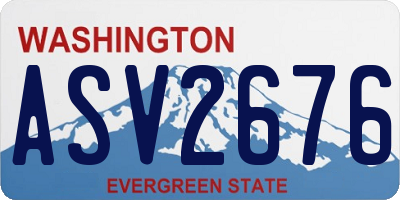 WA license plate ASV2676