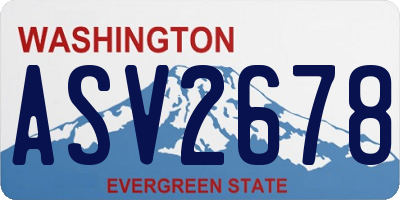 WA license plate ASV2678