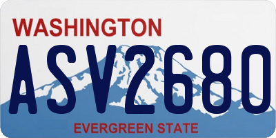 WA license plate ASV2680