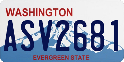 WA license plate ASV2681
