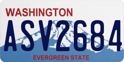 WA license plate ASV2684