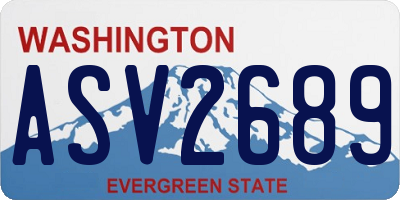 WA license plate ASV2689