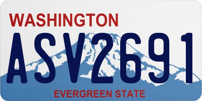 WA license plate ASV2691