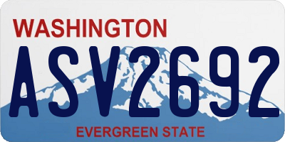 WA license plate ASV2692