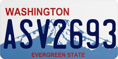 WA license plate ASV2693