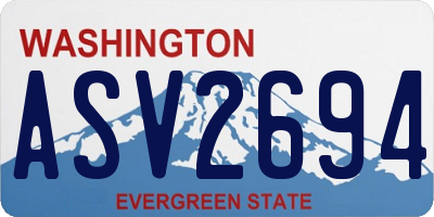 WA license plate ASV2694